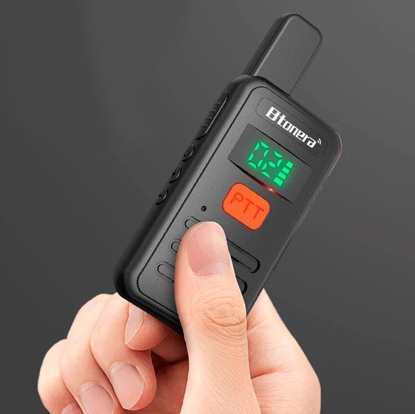 Комплект Рація 2 шт. Btonera T1 Mini PMR 446 Засіб для зв'язку в ресторанах, кафе, готелях Чорна 117108 фото