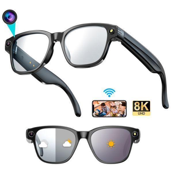 Умные фотохромные очки L801 с камерой 8MP, видеозаписью, WiFi и AI переводчиком Высокое разрешение 117162 фото