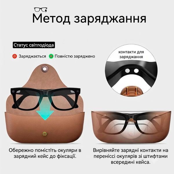 Мультимедийные очки с искусственным интеллектом MT5 Ultra: камера 8MP, фотохромные линзы, зарядный кейс Черные 117814 фото