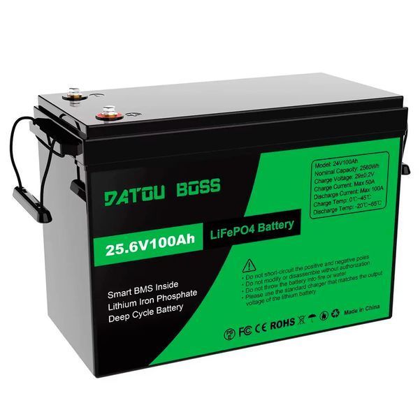 Аккумулятор LiFePO4 DATOUBOSS 24V 100Ah с BMS, литий-железо-фосфатная батарея для ИБП, RV, солнечных систем 117359 фото