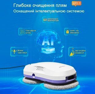 Робот для миття вікон PuRuikai PRK-M8 50мл Робот мийник для вікон з подвійним авторозпилювачем та пультом 117653 фото