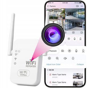 Бездротова камера у формі підсилювача WiFi-сигналу Spreest EX02 з дистанційним переглядом руху для охорони дому HD 1080P Білий 117293 фото