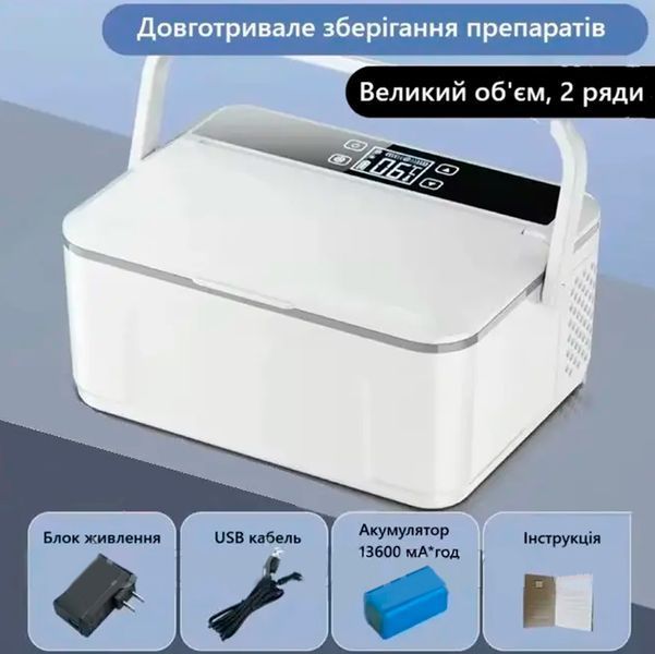 Мини-холодильник Портативный для лекарств Coolbox Double Deck с аккумулятором 5В /13600 мАч Белый 117047 фото