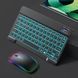 Універсальна бездротова Bluetooth клавіатура + мишка з RGB підсвічуванням 25х15см Чорна (4696) Кл+м-Ч фото 1