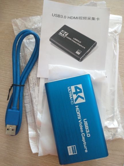 Зовнішня карта відеозахоплення 4K HDMI в USB 3.0 Blue з мікрофонним входом та виходом на навушники, пристрій відео оцифрування (4774) 4K-HDMI-Blue фото