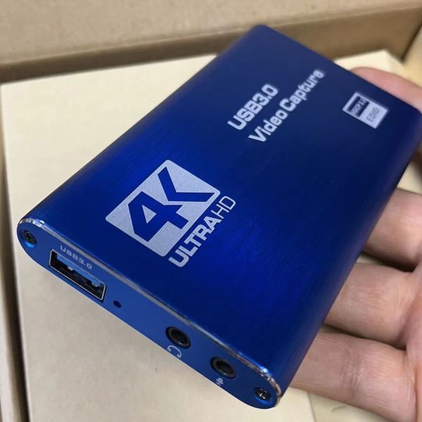 Зовнішня карта відеозахоплення 4K HDMI в USB 3.0 Blue з мікрофонним входом та виходом на навушники, пристрій відео оцифрування (4774) 4K-HDMI-Blue фото