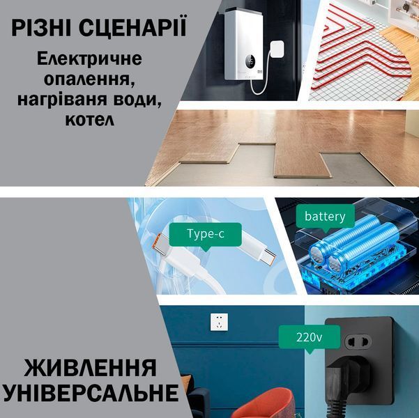 Безпровідний WiFi термостат ME901H для котлів газових і електричних 117369 фото