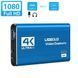 Зовнішня карта відеозахоплення 4K HDMI в USB 3.0 Blue з мікрофонним входом та виходом на навушники, пристрій відео оцифрування (4774) 4K-HDMI-Blue фото 3