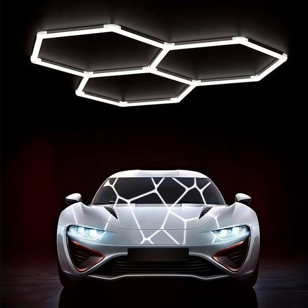 Світлодіодна LED лампа HEXAGON 247x98cm 125W 6500K Освітлення для дому, гаража, майстерні 117376 фото