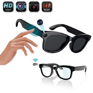 Умные очки Al Smart Glasses E-03L с искусственным интеллектом для фото, видео и перевода языка 8Мп/250 мАч /32 ГБ + 2шт сменные Линзы (прозрачные, черные) 117273 фото