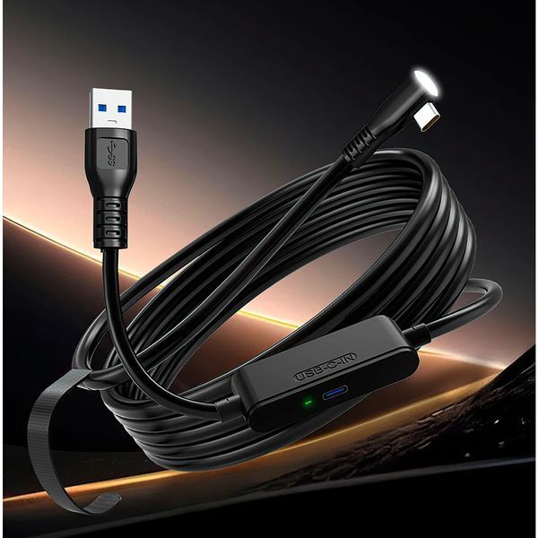 Кабель быстрой зарядки 9 В/ 2 А /5м /USB 3.2 Gen1 для Oculus Quest 3S/3/2 PICO Neo 3/PICO 4 USB-C 5 Гбит/с зарядка для виртуальной реальности Черный 117111 фото