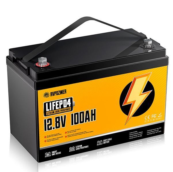 Аккумулятор LiFePO4 AVPOZWER 12.8V 100Ah с BMS, литий-железо-фосфатная батарея для ИБП, RV, солнечных систем Оранжевий 117394 фото