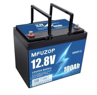 Акумулятор LiFePO4 MFUZOP-05 12,8V 100Ah з BMS, літій-залізо-фосфатна батарея для ДБЖ, RV, сонячних систем Синій 117403 фото