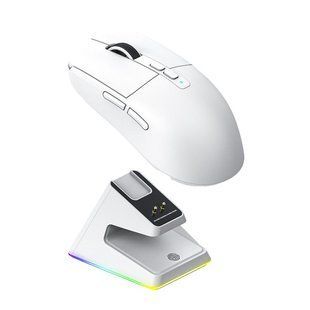 Ігрова Bluetooth - миша Attack Shark X6 PAW3395 із зарядною базою White 115524 фото