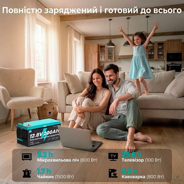 Акумуляторна батарея ECOBOSS LiFePO4 12.8V 200Ah для автономного живлення 117871 фото