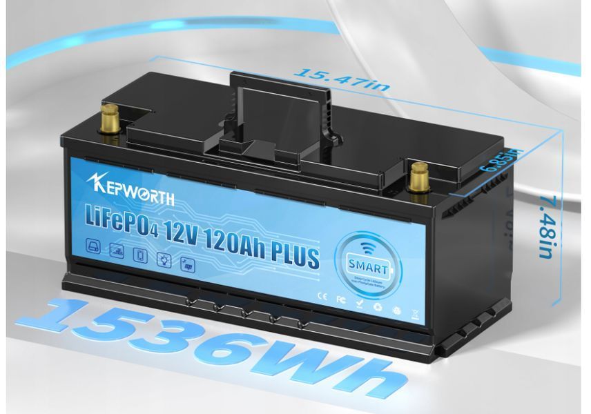 Комплект Аккумулятор LiFePo4, 12V 120А батарея Kepworth + зарядное устройство, фосфат литий железо + Smart Bluetooth BMS battery встроенная 117404 фото