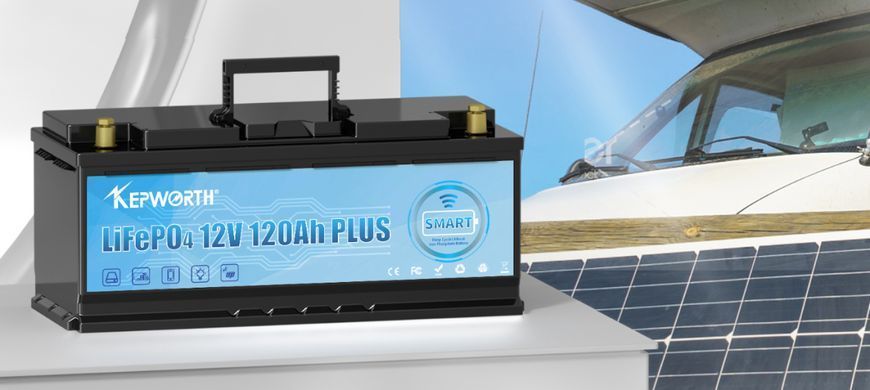 Комплект Аккумулятор LiFePo4, 12V 120А батарея Kepworth + зарядное устройство, фосфат литий железо + Smart Bluetooth BMS battery встроенная 117404 фото