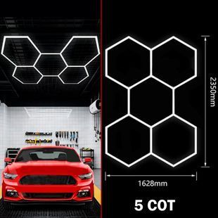 Світлодіодна LED лампа HEXAGON 5 сот 235x162,8 см 280W 6500K Освітлення для дому, гаража, майстерні 117559 фото