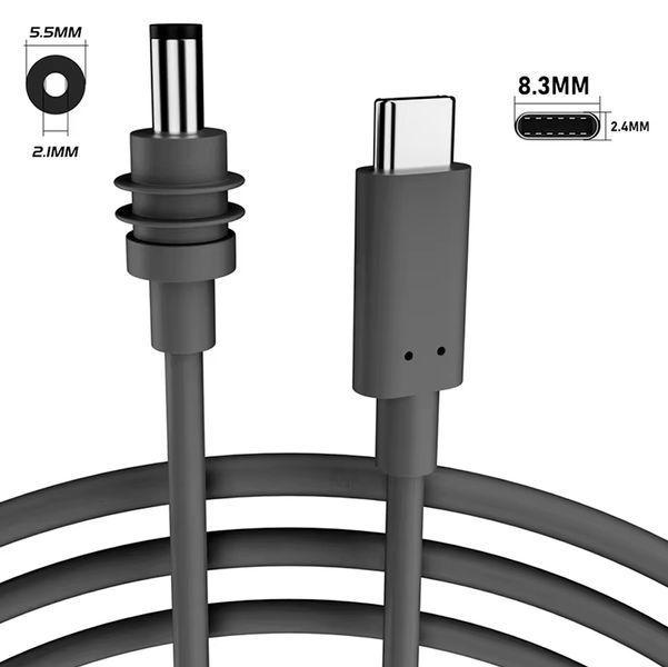 Кабель питания 3м Starlink Mini от Powerbank 100 Вт USB-C-DC5521 Водонепроницаемый Черный 116240 фото