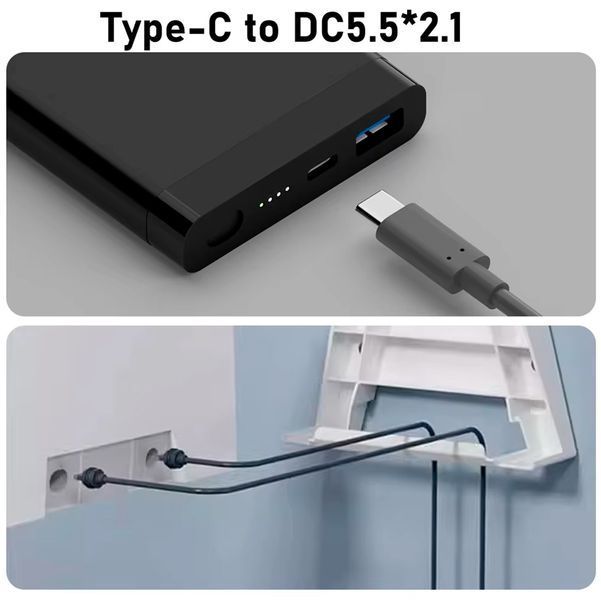 Кабель питания 3м Starlink Mini от Powerbank 100 Вт USB-C-DC5521 Водонепроницаемый Черный 116240 фото