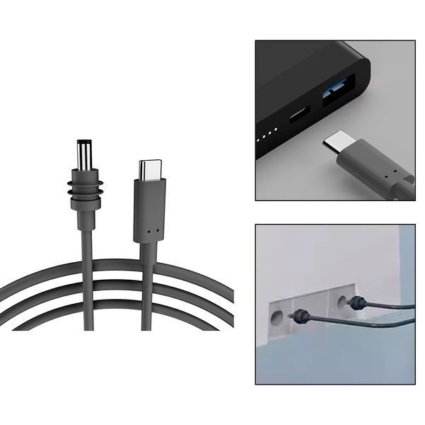 Кабель питания 3м Starlink Mini от Powerbank 100 Вт USB-C-DC5521 Водонепроницаемый Черный 116240 фото