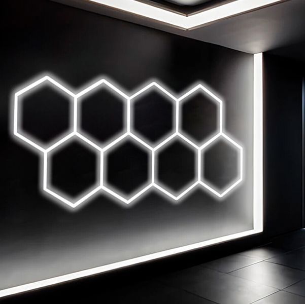 Світлодіодна LED лампа HEXAGON 5 сот 235x162,8 см 280W 6500K Освітлення для дому, гаража, майстерні 117559 фото