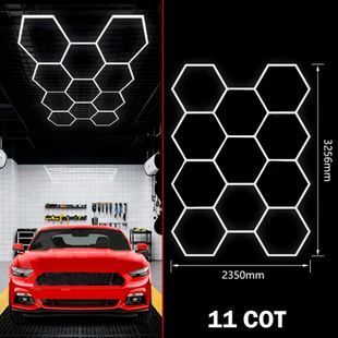 Світлодіодна LED лампа HEXAGON 11 сот 325,6x235 см 280W 6500K Освітлення для дому, гаража, майстерні 117562 фото