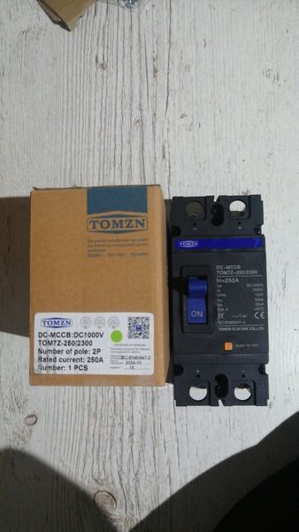 Двополюсний автоматичний вимикач постійного струму TOMZN TOM7Z-250/2300 DC PV 2P 250A 1000V C 35kA АКБ 115974 фото
