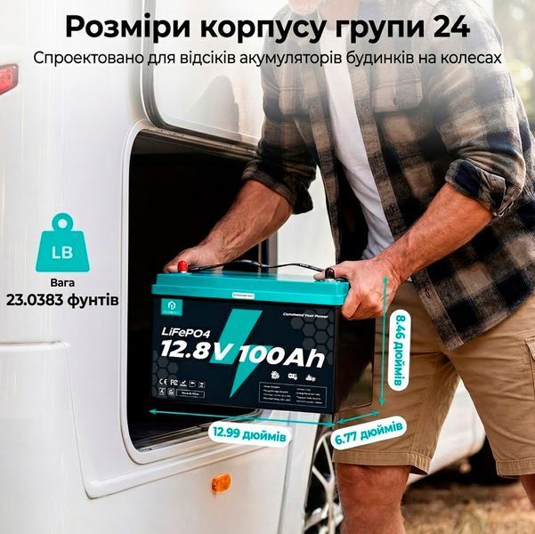 Акумулятор літій-залізо-фосфатний ECOBOSS 12.8V 100Ah (6000 циклів) із BMS 117873 фото