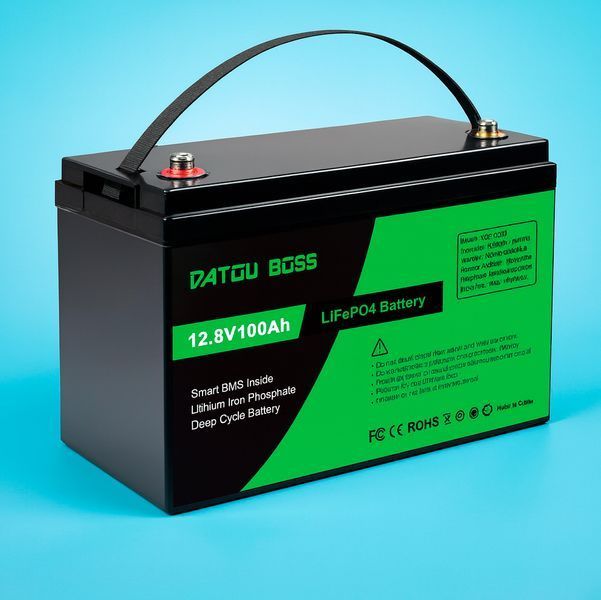 Акумулятор LiFePO4 DATOUBOSS-02 12,8V 100Ah з BMS, літій-залізо-фосфатна батарея для ДБЖ, RV, сонячних систем 117297 фото