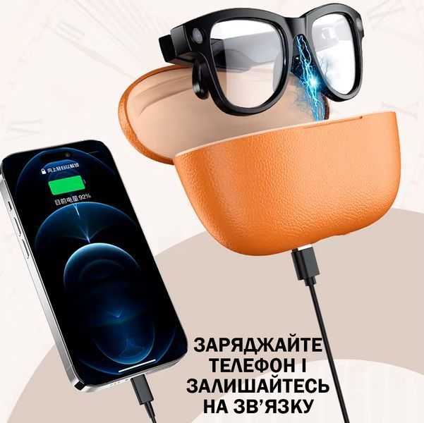 Смарт Окуляри SANVNET GS5 MAX з зарядним кейсом, фотохромними лінзами і помічником AI Чорні 117385 фото