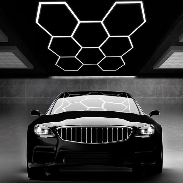 Світлодіодна LED лампа HEXAGON 7 сот 235x244,2 см 280W 6500K Освітлення для дому, гаража, майстерні 117560 фото