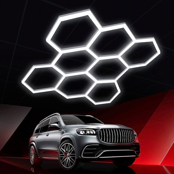 Світлодіодна LED лампа HEXAGON 7 сот 235x244,2 см 280W 6500K Освітлення для дому, гаража, майстерні 117560 фото