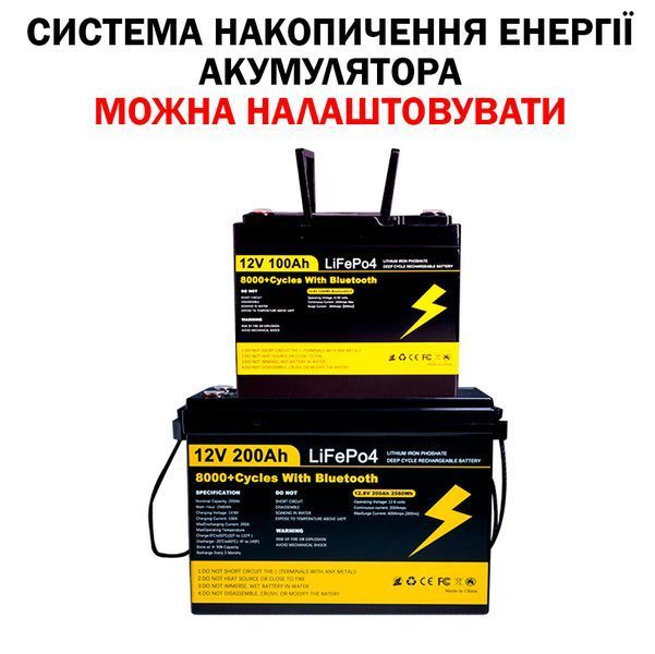 Аккумулятор LiFePO4 MLD-02 12V /200Ah с BMS / Bluetooth и функцией подогрева / Литий-железо-фосфатная батарея для ИБП 117411 фото