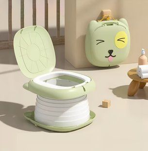 Складаний дорожній горщик для дітей до 50 кг + Чехол та Рулон пакетів Green 115781 фото