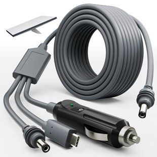 Кабель живлення постійного струму 5 м для Starlink Mini 3в1 штекер прикурювача 100 Вт USB C 12-24 В Універсальний 116290 фото