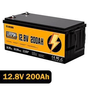 Акумулятор LiFePO4 AVPOZWER 12.8V 200Ah з BMS Літій-залізо-фосфатна батарея для сонячних систем, автономного живлення ДБЖ, RV 117435 фото