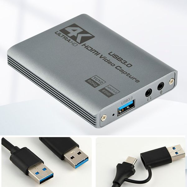 Зовнішня Карта відеозахоплення Full HD/ 4K/ HDMI / USB 3.0 Універсальна Сіра 116901 фото