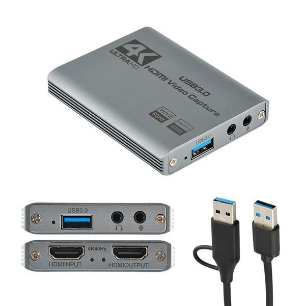 Зовнішня Карта відеозахоплення Full HD/ 4K/ HDMI / USB 3.0 Універсальна Сіра 116901 фото