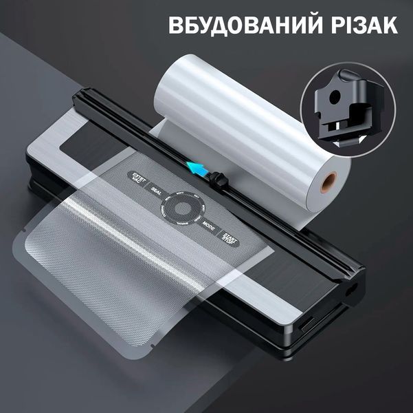 Вакууматор +10 пакетів Вакуумний пакувальник DALIU AP-22 з стерелізацією із вбудованим різаком і дисплеєм Універсальний 116713 фото