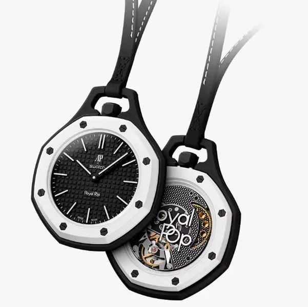 Дизайнерские часы Swatch Royal Pop, 1:1 Карманные цвет Ocho Negro 117718 фото