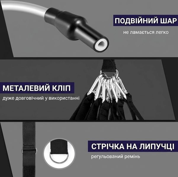 Набір латексних еспандерів і еластичних стрічок 200lbs PUU58 для комплексних силових тренувань Зелений 117668 фото