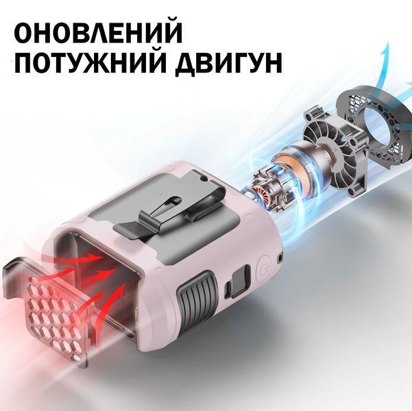 Вентилятор портативный 3в1 с фонариком и повербанком 10000 мАч Универсальный с клипсой Розовый 116386 фото