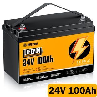 Акумулятор LiFePO4 AVPOZWER 24V 100Ah з BMS, літій-залізо-фосфатна батарея для ДБЖ, RV, сонячних систем Помаранчевий 117445 фото