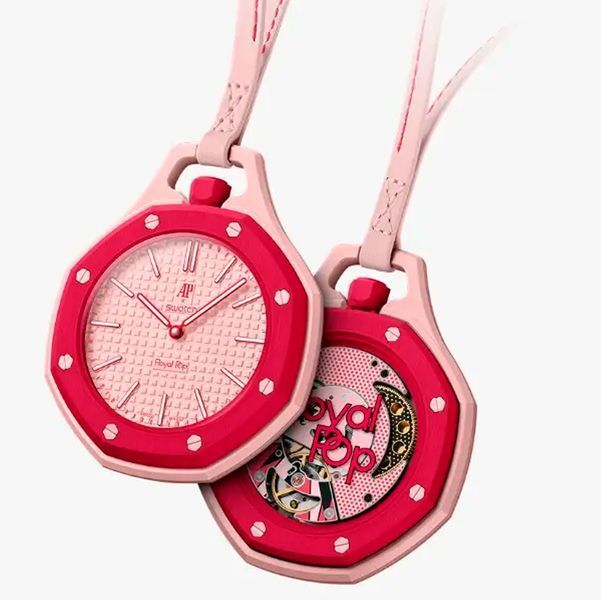 Дизайнерские часы Swatch Royal Pop, 1:1 Карманные цвет Sakura Iro 117720 фото