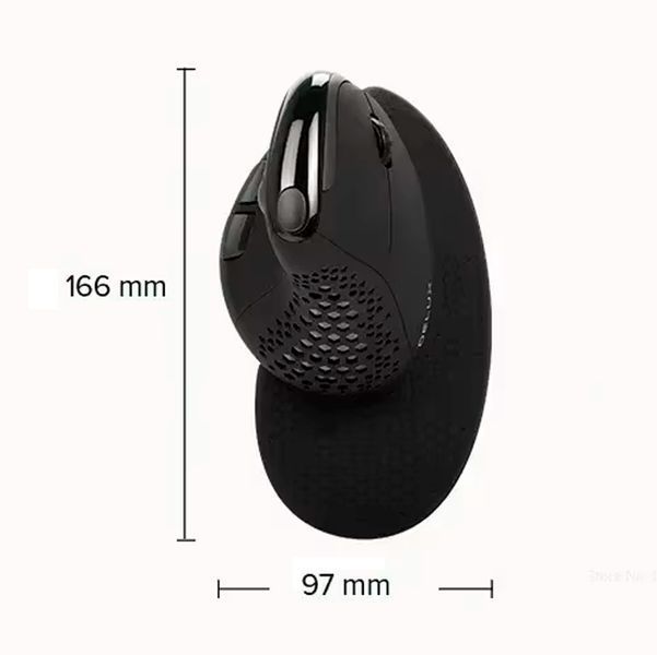 Мишка Бездротова Delux M618 XSD Seeker Bluetooth Анатомічна Вертикальна Ергономічна для ПК ноутбука Чорна 116054 фото