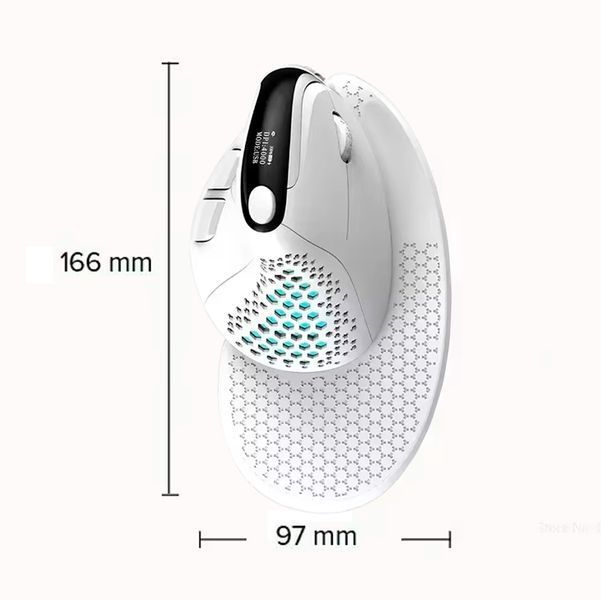 Мишка Бездротова Delux M618 XSD Seeker Bluetooth Анатомічна Вертикальна Ергономічна для ПК ноутбука Біла 116056 фото