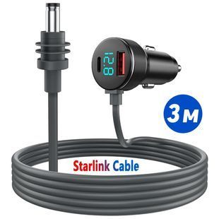 Кабель живлення 3м Starlink Mini 12В-24В Автомобільний Адаптер Універсальний Металевий 116674 фото