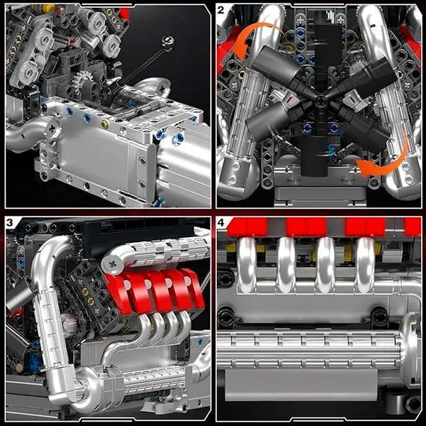 Конструктор Mould King Двигун V8 Mercedes-Benz, 1169 деталей із моторизацією 117583 фото
