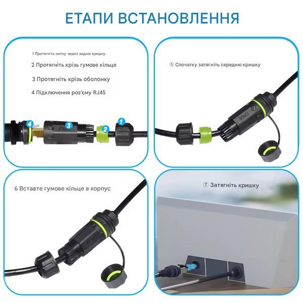Адаптер Starlink Gen3 Водонепроникний міні-подовжувач кабелю Starlink до RJ45 116711 фото